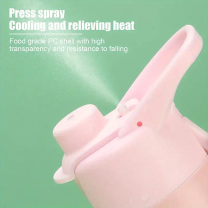 650ml Mist Spray Water Bottle with Straw – Portable Sports Hydration Bottle for Gym, Travel & Outdoor Activities