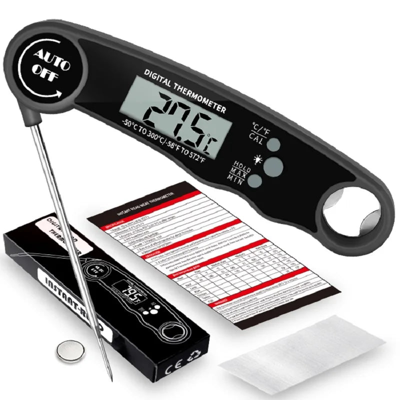 Waterproof Digital Meat Thermometer – Instant Read Food Temperature Probe for BBQ, Grilling, Cooking, Baking & Kitchen Use