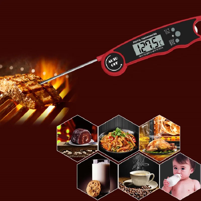Waterproof Digital Meat Thermometer – Instant Read Food Temperature Probe for BBQ, Grilling, Cooking, Baking & Kitchen Use