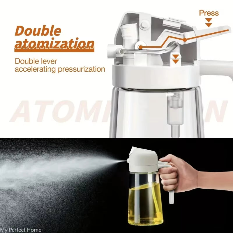 500ML Kitchen Oil Sprayer Bottle – 2-in-1 Olive Oil Dispenser for Roasting, Grilling & Salad Dressing