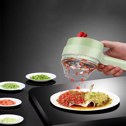 4-in-1 Electric Vegetable Chopper & Slicer – Cordless Food Processor for Garlic, Vegetables, Meat & Kitchen Prep