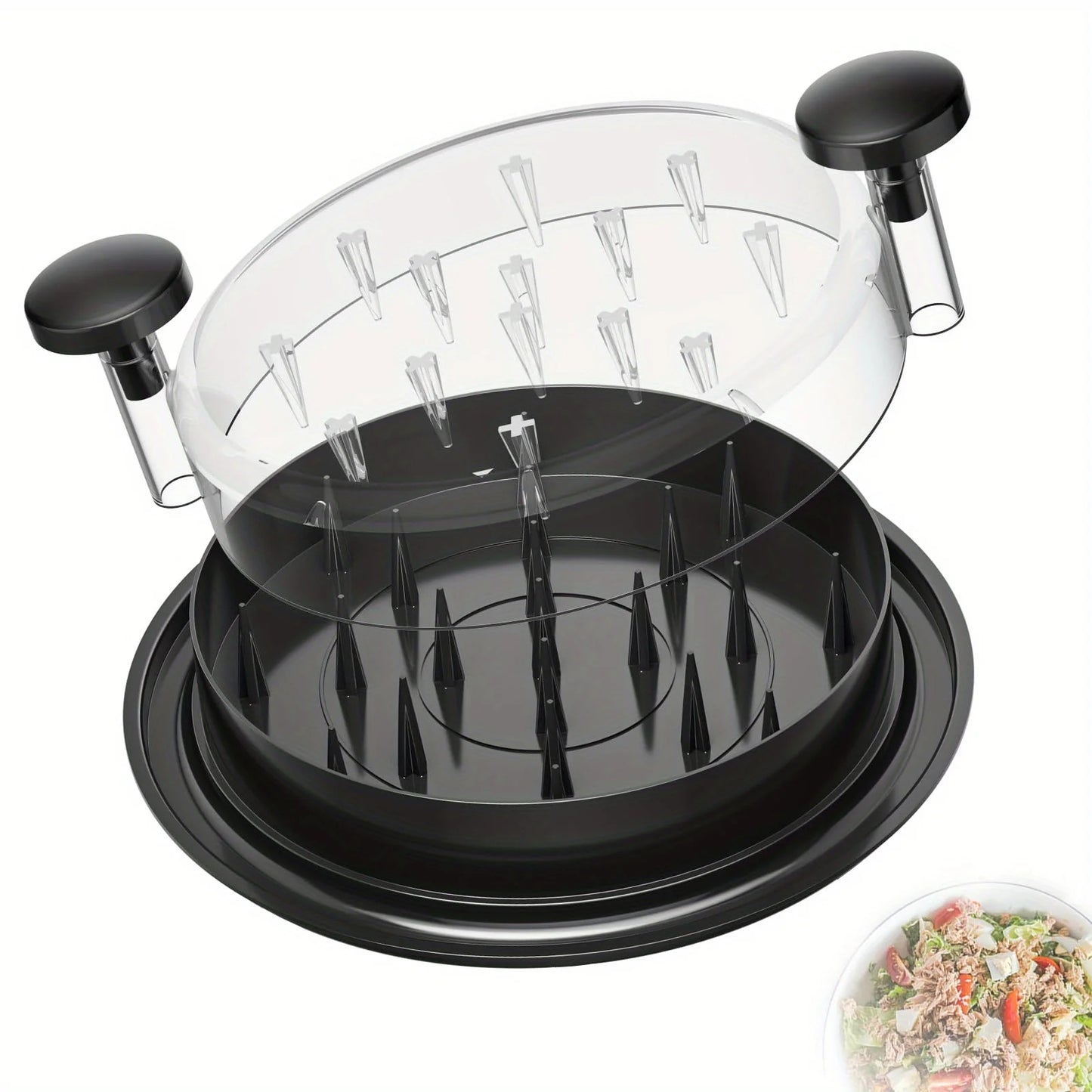 Upgraded Chicken Shredder Tool with Transparent Lid – Large Non-Slip Meat & Vegetable Shredder for Fast Food Preparation
