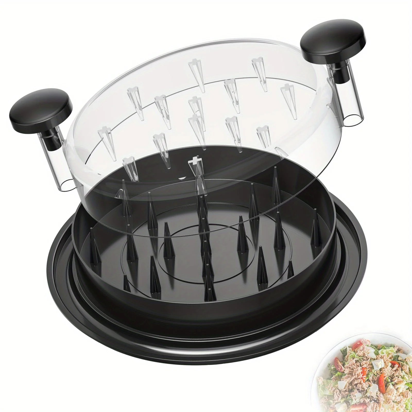 Upgraded Chicken Shredder Tool with Transparent Lid – Large Non-Slip Meat & Vegetable Shredder for Fast Food Preparation