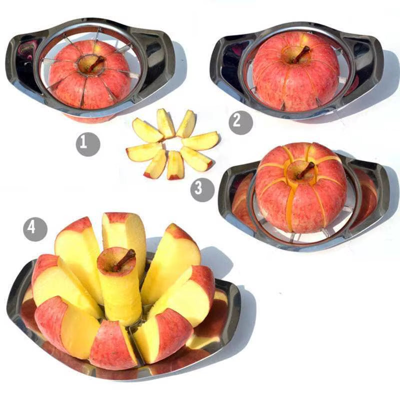 Stainless Steel Apple Cutter & Fruit Slicer – Ergonomic Handle Fruit Divider for Apples, Pears & Vegetables