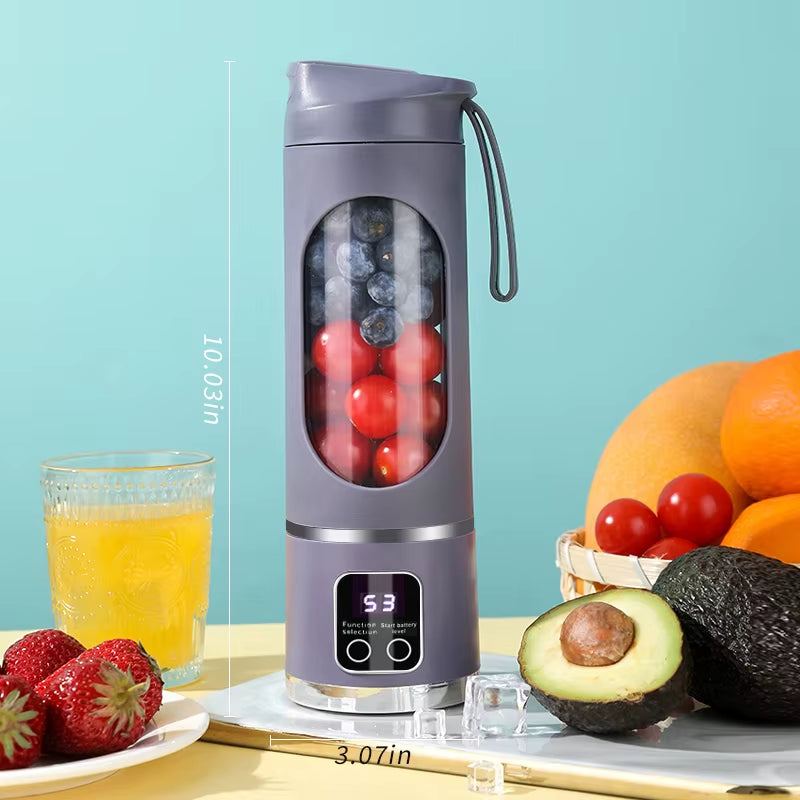 Portable USB Rechargeable Blender & Juicer – Personal Wireless Smoothie Maker with Stainless Steel Blades
