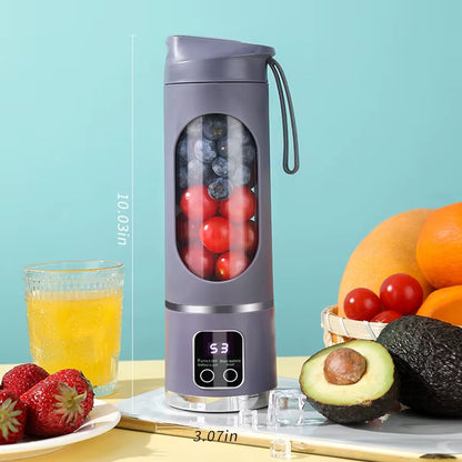 Portable USB Rechargeable Blender & Juicer – Personal Wireless Smoothie Maker with Stainless Steel Blades