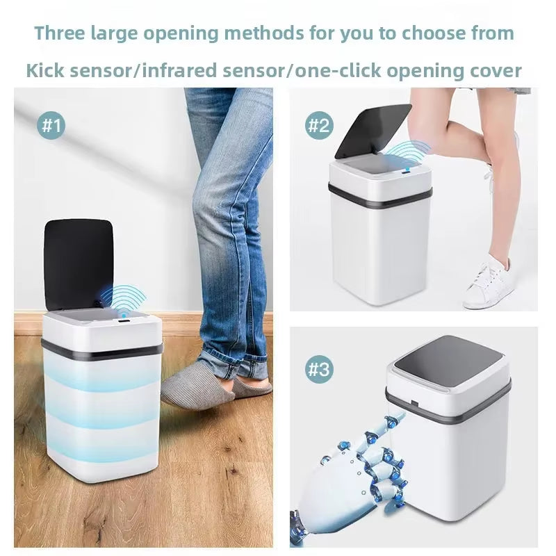 13L Automatic Sensor Trash Can – Touchless Waterproof Bin for Kitchen & Bathroom