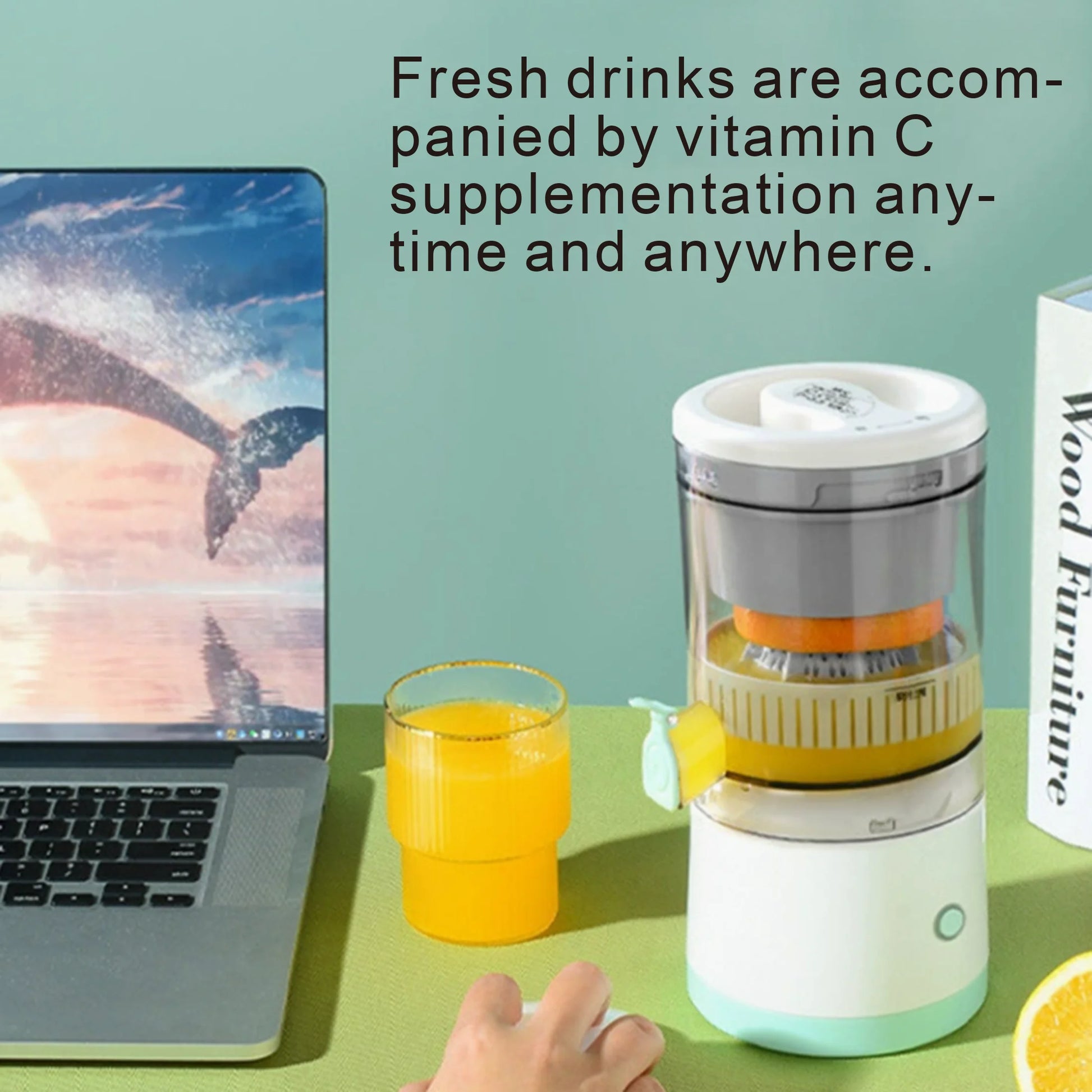 Portable Electric Juicer USB Rechargeable – Fresh Fruit Juice Maker with Automatic Pulp Separation