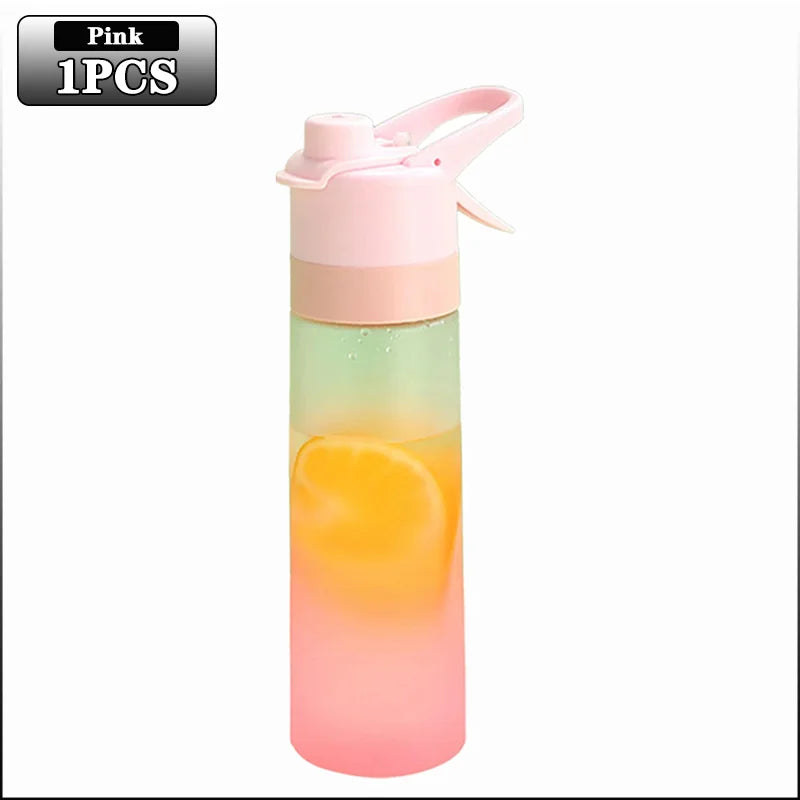 650ml Mist Spray Water Bottle with Straw – Portable Sports Hydration Bottle for Gym, Travel & Outdoor Activities