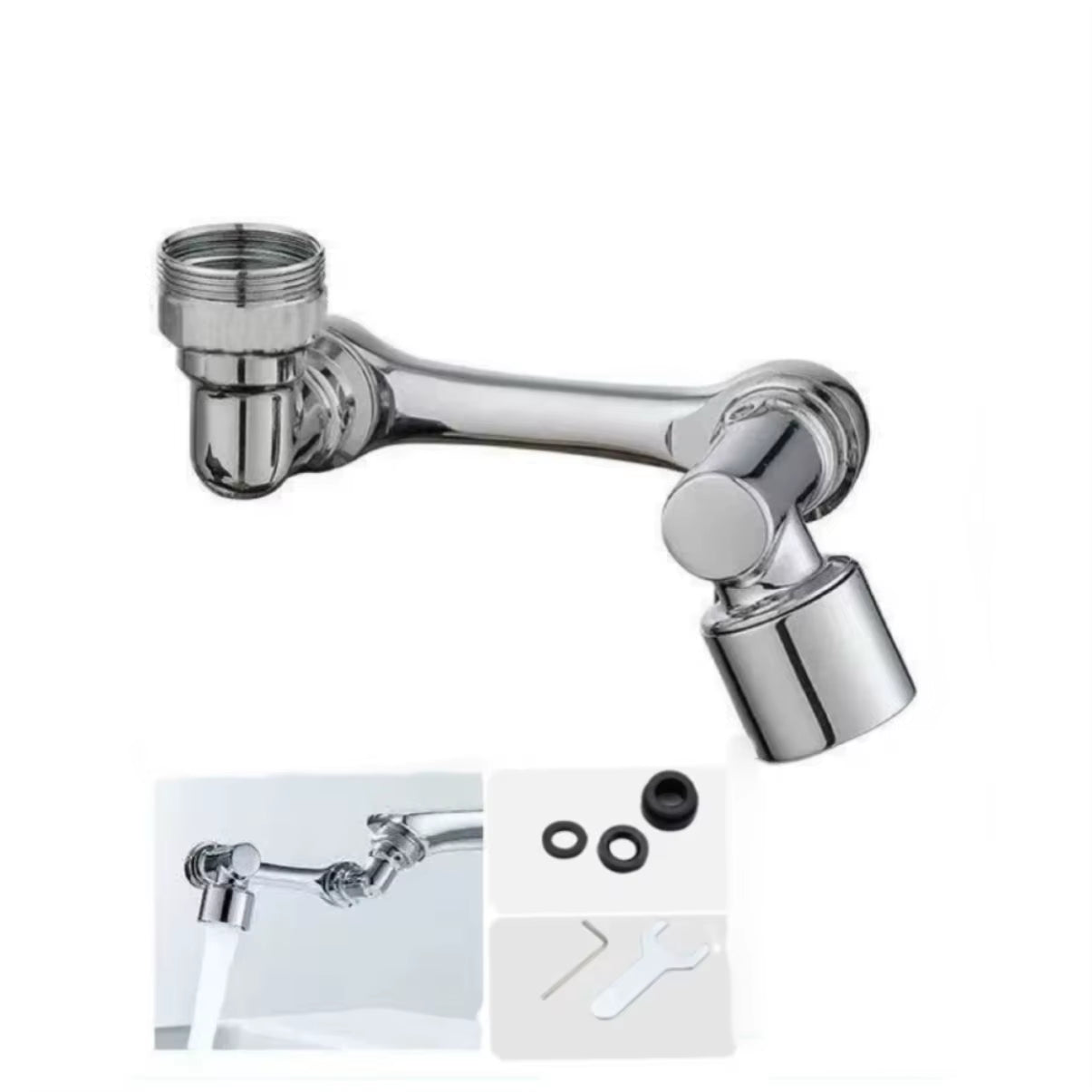 Universal Rotating Faucet Aerator – Kitchen & Bathroom Tap Sprayer Head