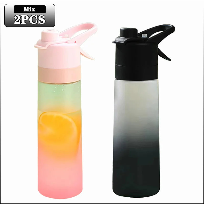 650ml Mist Spray Water Bottle with Straw – Portable Sports Hydration Bottle for Gym, Travel & Outdoor Activities