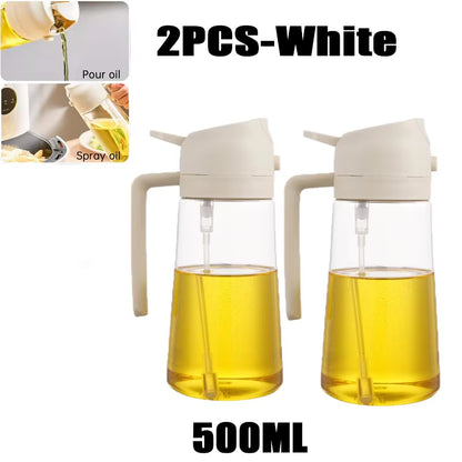 500ML Kitchen Oil Sprayer Bottle – 2-in-1 Olive Oil Dispenser for Roasting, Grilling & Salad Dressing