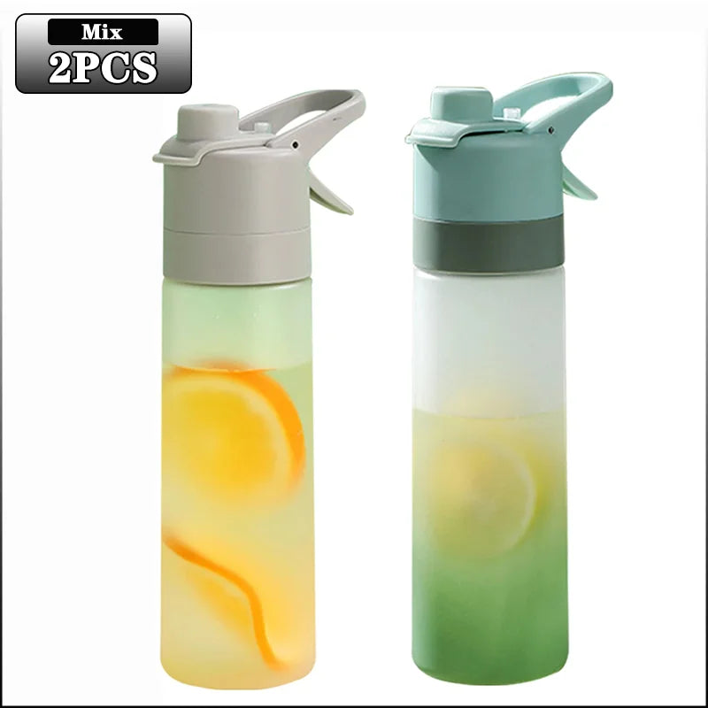650ml Mist Spray Water Bottle with Straw – Portable Sports Hydration Bottle for Gym, Travel & Outdoor Activities