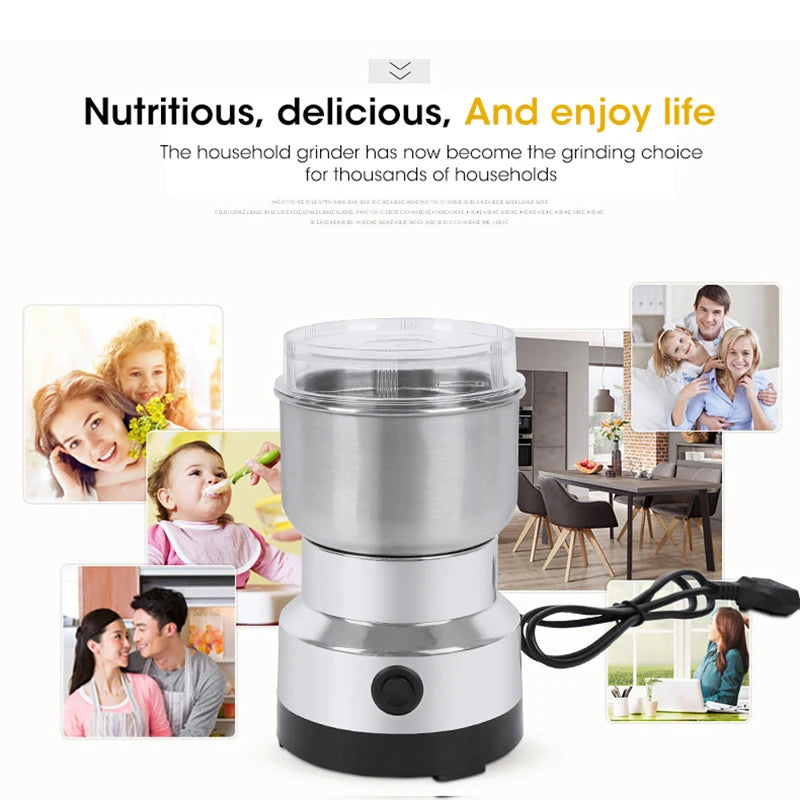 300ML Mini Electric Coffee & Spice Grinder – 4 Stainless Steel Blades | Grain Mill, Herb, Pepper & Baby Food Pulverizer
