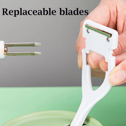 Hand Crank Fruit Peeler & Slicer – Apple, Pear & More with Divider & Spare Blades
