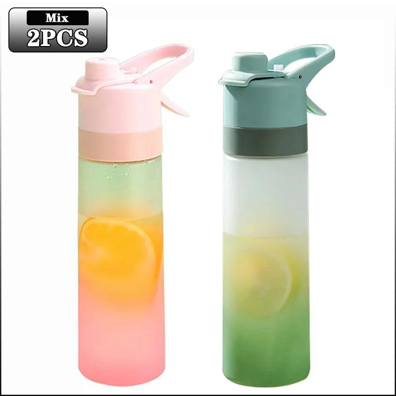 650ml Mist Spray Water Bottle with Straw – Portable Sports Hydration Bottle for Gym, Travel & Outdoor Activities