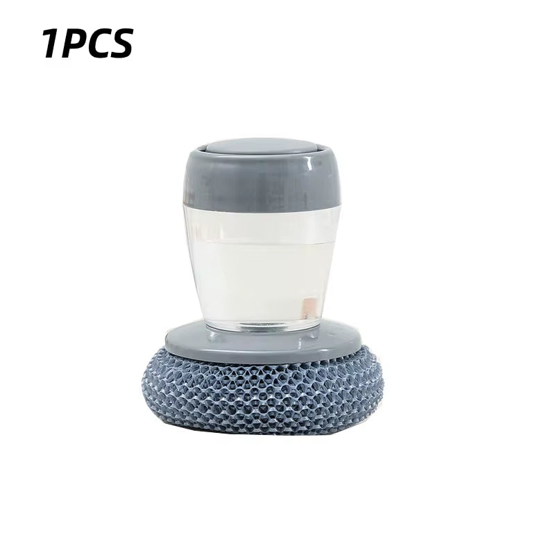 Soap Dispensing Dish Brush – Refillable Kitchen Scrubber with Built-In Detergent Dispenser for Pots, Pans & Sink Cleaning