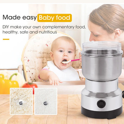 300ML Mini Electric Coffee & Spice Grinder – 4 Stainless Steel Blades | Grain Mill, Herb, Pepper & Baby Food Pulverizer