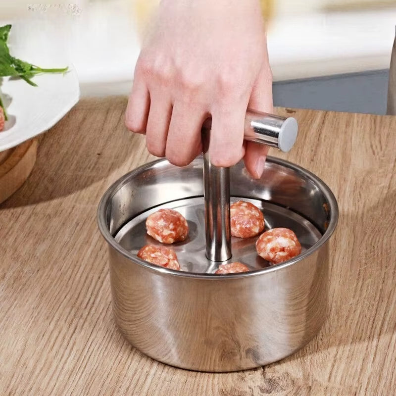 Stainless Steel Meatball Maker – Manual Meatball Mold for Perfect Meatballs, Falafel, Dough Balls & Meal Prep
