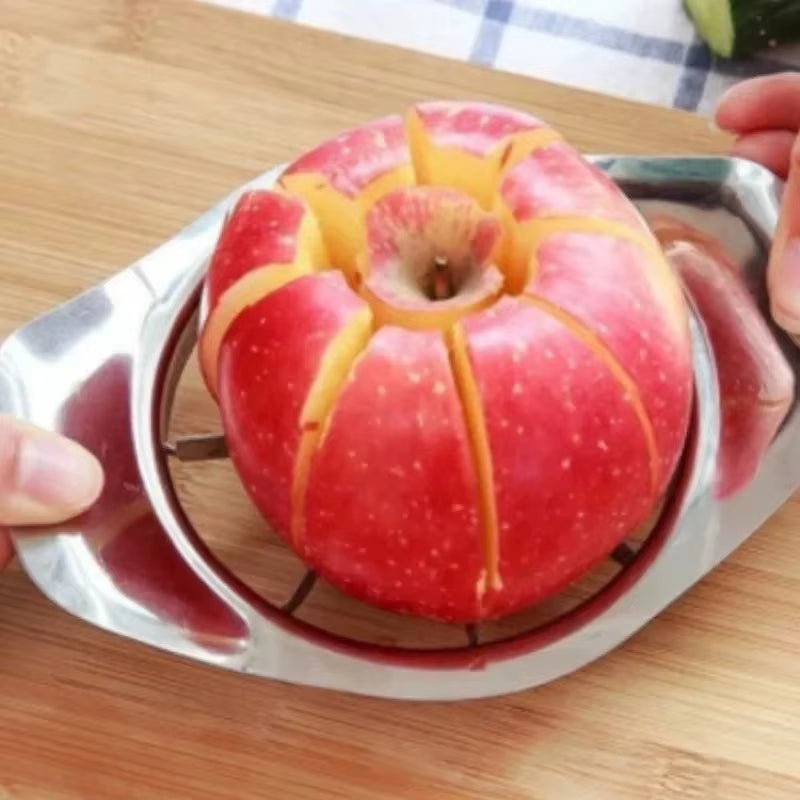 Stainless Steel Apple Cutter & Fruit Slicer – Ergonomic Handle Fruit Divider for Apples, Pears & Vegetables