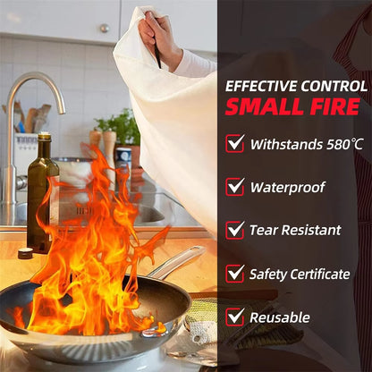 Emergency Fire Blanket for Kitchen & Home – Fireproof, Reusable & Easy to Deploy