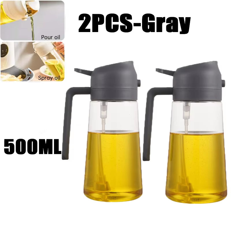 500ML Kitchen Oil Sprayer Bottle – 2-in-1 Olive Oil Dispenser for Roasting, Grilling & Salad Dressing