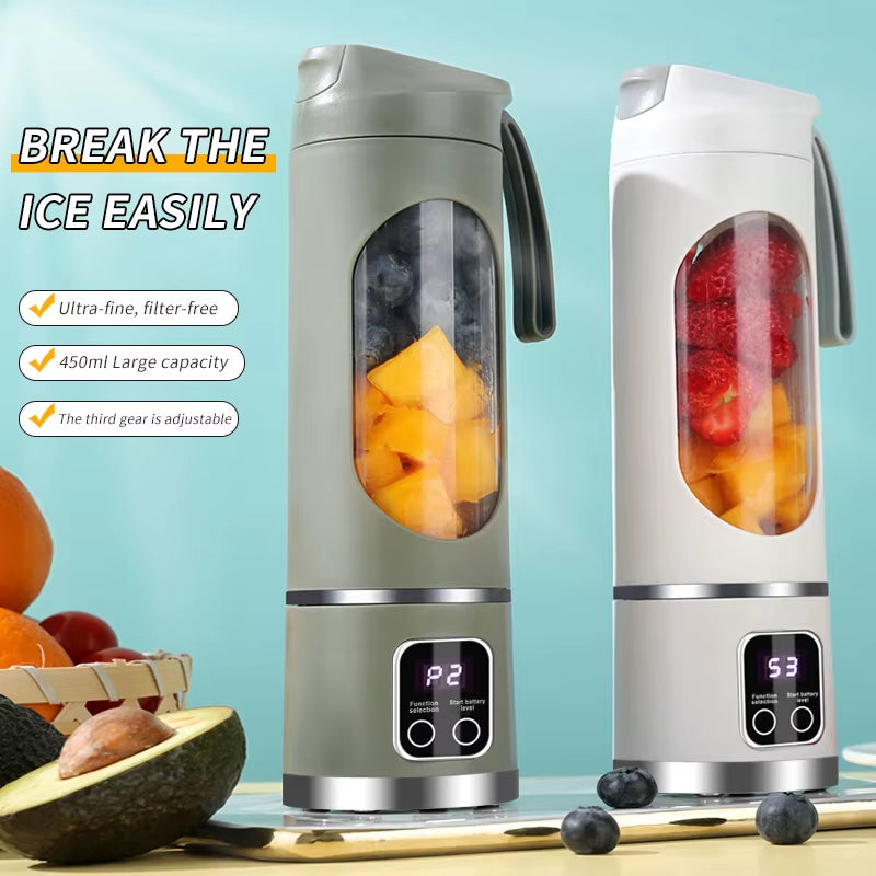 Portable USB Rechargeable Blender & Juicer – Personal Wireless Smoothie Maker with Stainless Steel Blades