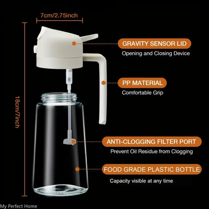 500ML Kitchen Oil Sprayer Bottle – 2-in-1 Olive Oil Dispenser for Roasting, Grilling & Salad Dressing