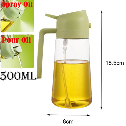 500ML Kitchen Oil Sprayer Bottle – 2-in-1 Olive Oil Dispenser for Roasting, Grilling & Salad Dressing