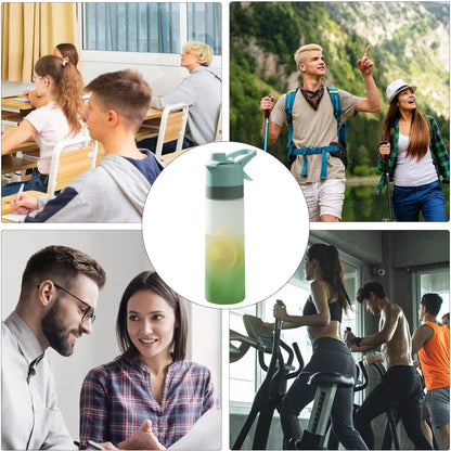 650ml Mist Spray Water Bottle with Straw – Portable Sports Hydration Bottle for Gym, Travel & Outdoor Activities