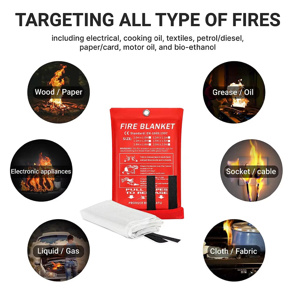 Emergency Fire Blanket for Kitchen & Home – Fireproof, Reusable & Easy to Deploy