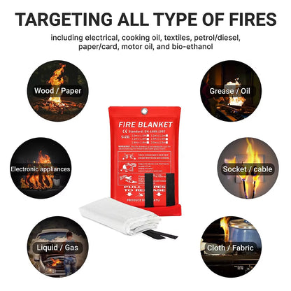 Emergency Fire Blanket for Kitchen & Home – Fireproof, Reusable & Easy to Deploy