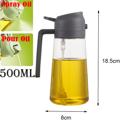 500ML Kitchen Oil Sprayer Bottle – 2-in-1 Olive Oil Dispenser for Roasting, Grilling & Salad Dressing