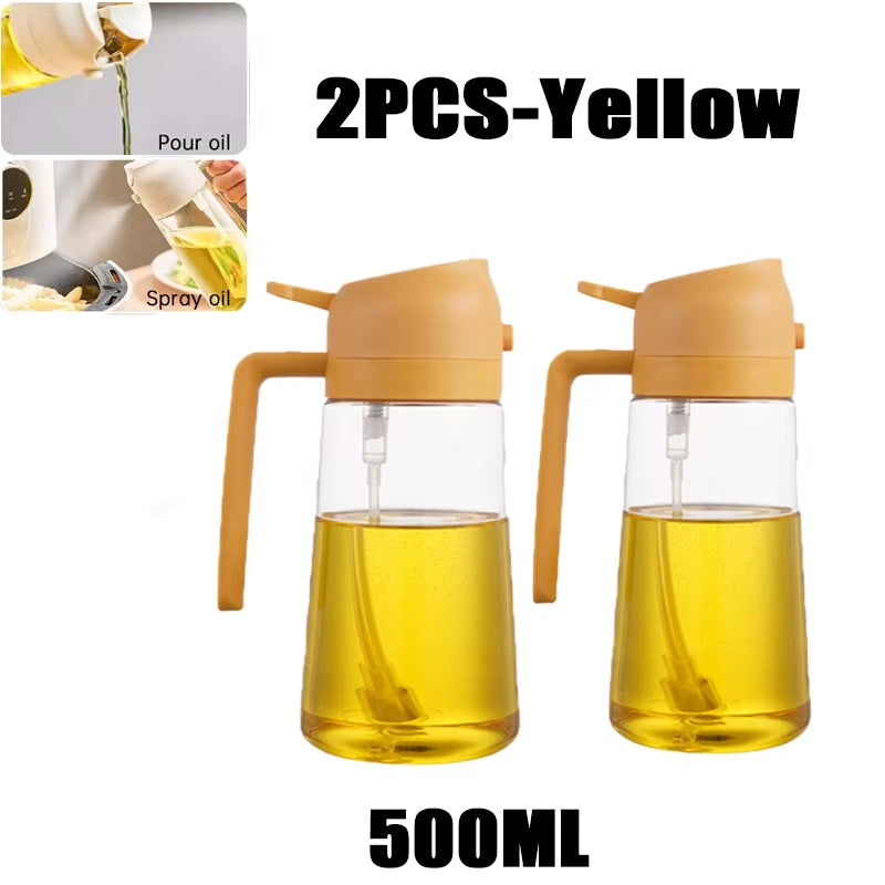 500ML Kitchen Oil Sprayer Bottle – 2-in-1 Olive Oil Dispenser for Roasting, Grilling & Salad Dressing
