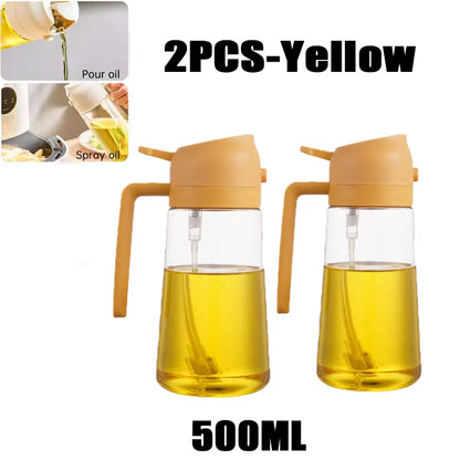500ML Kitchen Oil Sprayer Bottle – 2-in-1 Olive Oil Dispenser for Roasting, Grilling & Salad Dressing