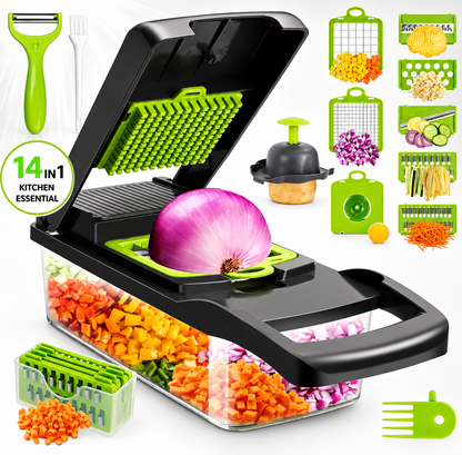 13-in-1 Vegetable Chopper & Slicer with 8 Blades