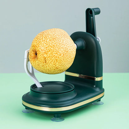 Hand Crank Fruit Peeler & Slicer – Apple, Pear & More with Divider & Spare Blades