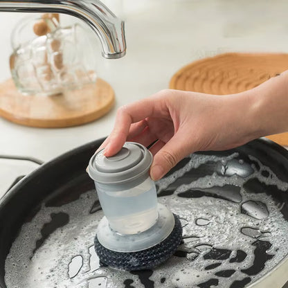 Soap Dispensing Dish Brush – Refillable Kitchen Scrubber with Built-In Detergent Dispenser for Pots, Pans & Sink Cleaning