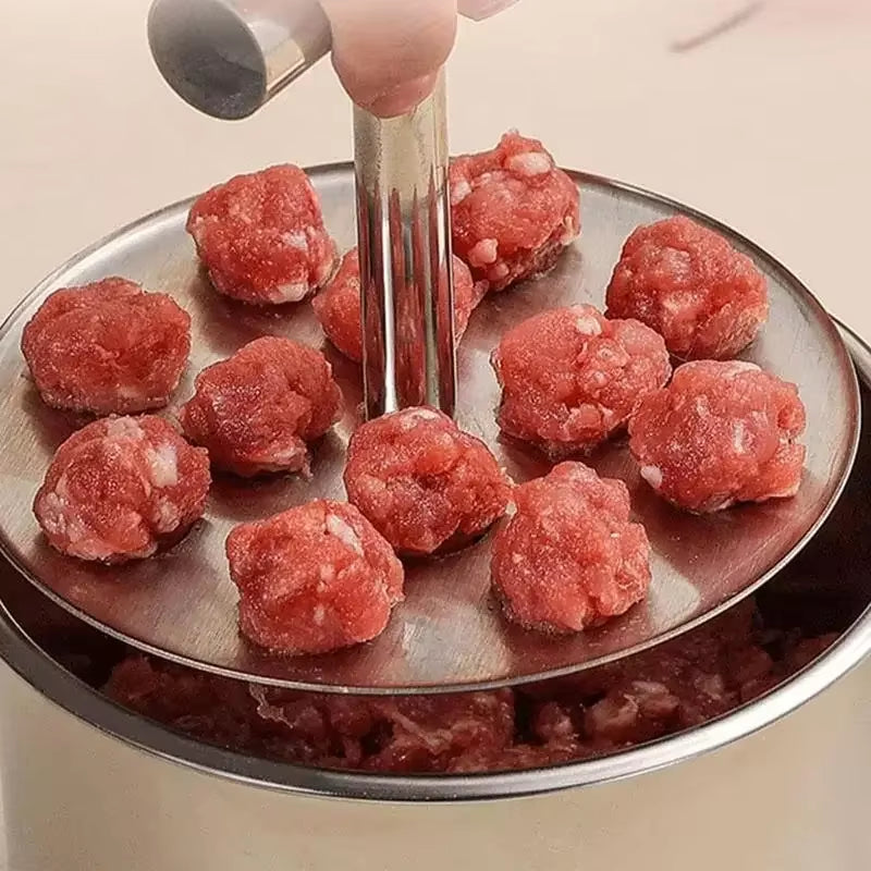 Stainless Steel Meatball Maker – Manual Meatball Mold for Perfect Meatballs, Falafel, Dough Balls & Meal Prep