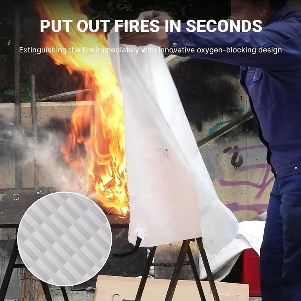 Emergency Fire Blanket for Kitchen & Home – Fireproof, Reusable & Easy to Deploy