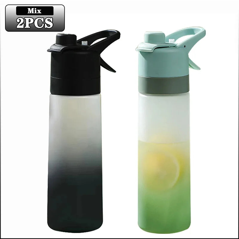650ml Mist Spray Water Bottle with Straw – Portable Sports Hydration Bottle for Gym, Travel & Outdoor Activities