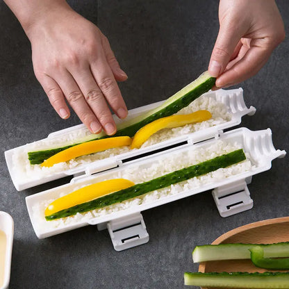 Quick Sushi Maker Kit – Easy DIY Sushi Roller & Rice Mold for Homemade Sushi Rolls, Bento Lunches & Kitchen Fun