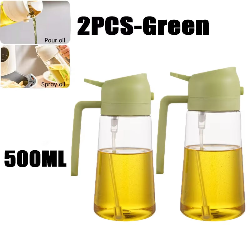 500ML Kitchen Oil Sprayer Bottle – 2-in-1 Olive Oil Dispenser for Roasting, Grilling & Salad Dressing