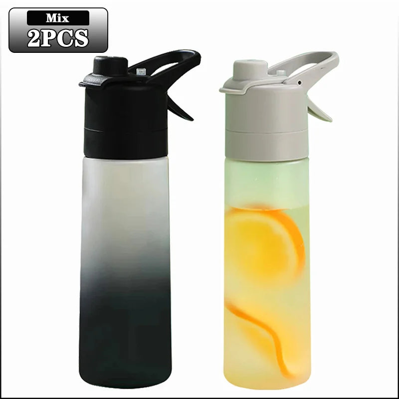 650ml Mist Spray Water Bottle with Straw – Portable Sports Hydration Bottle for Gym, Travel & Outdoor Activities