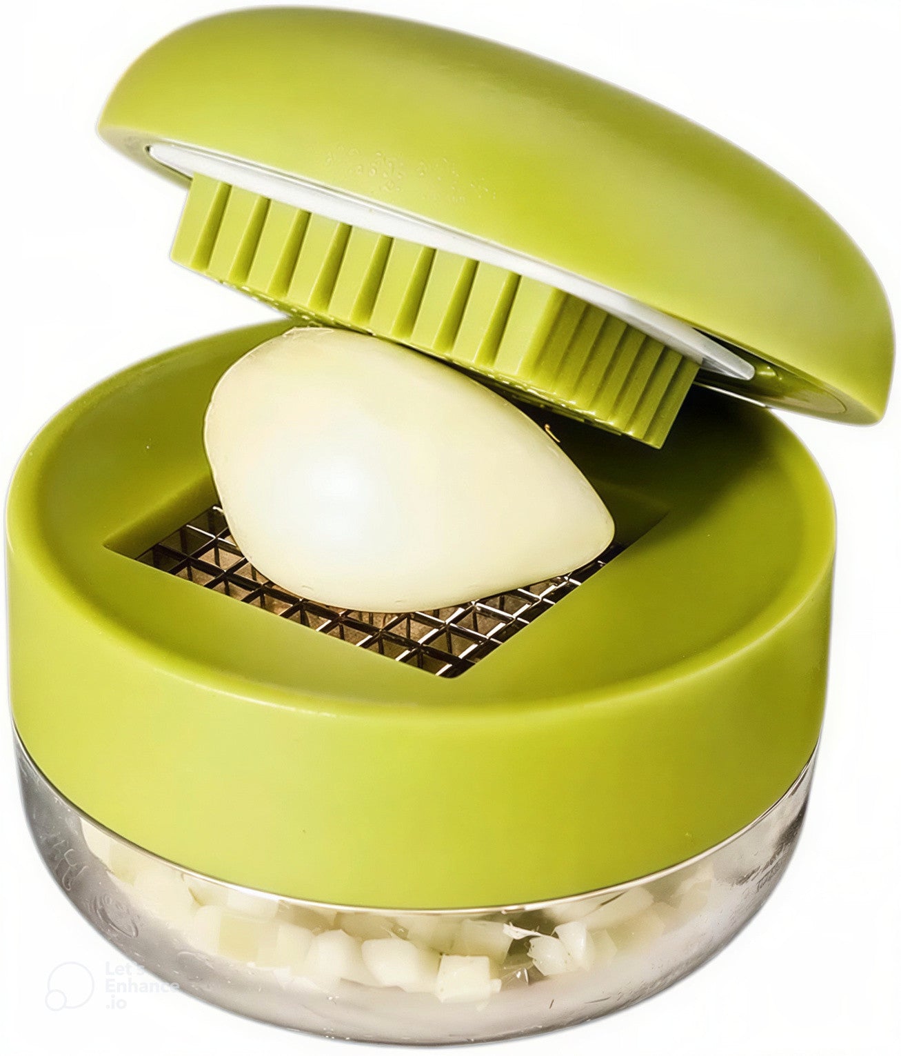 Stainless Steel Garlic Press & Ginger Grater with Storage Container