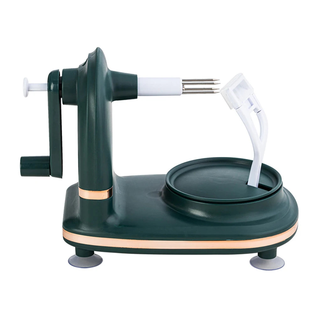 Hand Crank Fruit Peeler & Slicer – Apple, Pear & More with Divider & Spare Blades