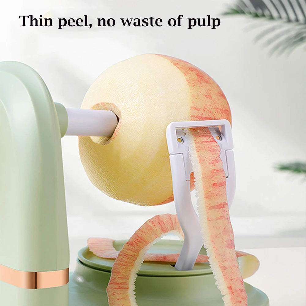 Hand Crank Fruit Peeler & Slicer – Apple, Pear & More with Divider & Spare Blades