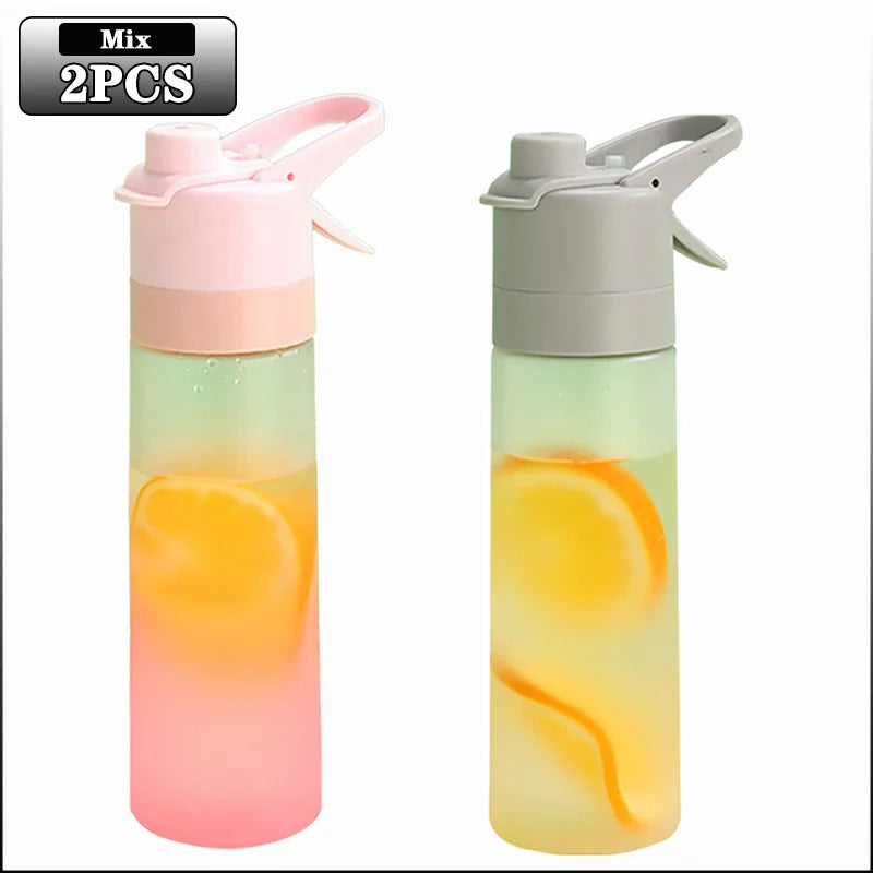 650ml Mist Spray Water Bottle with Straw – Portable Sports Hydration Bottle for Gym, Travel & Outdoor Activities