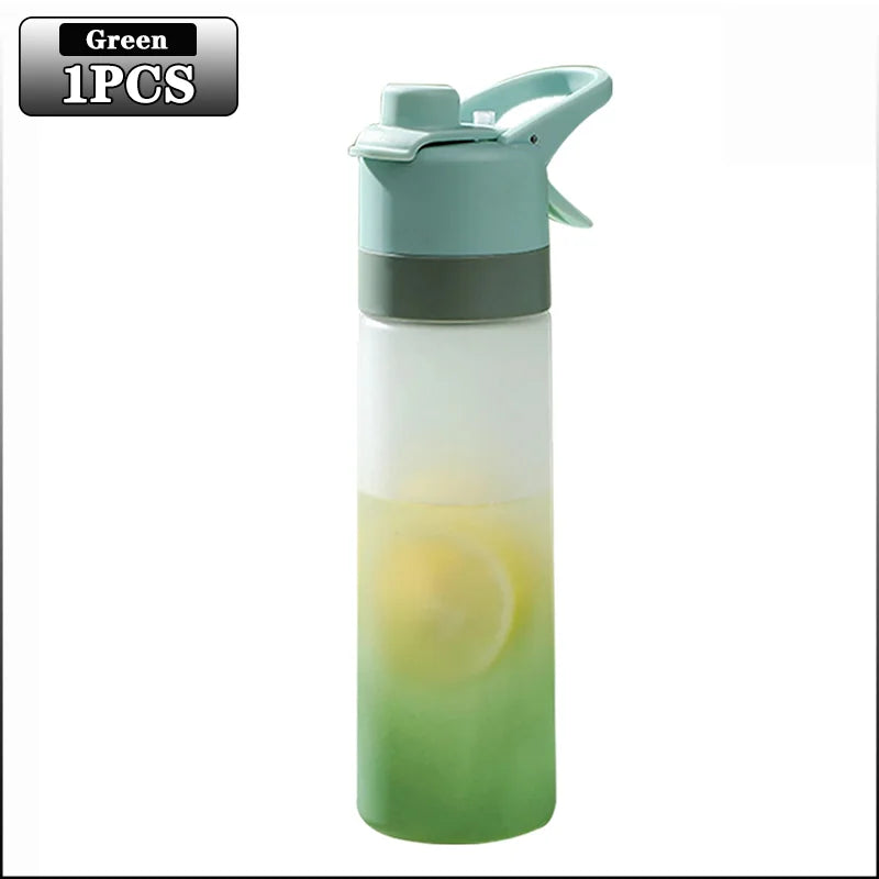 650ml Mist Spray Water Bottle with Straw – Portable Sports Hydration Bottle for Gym, Travel & Outdoor Activities