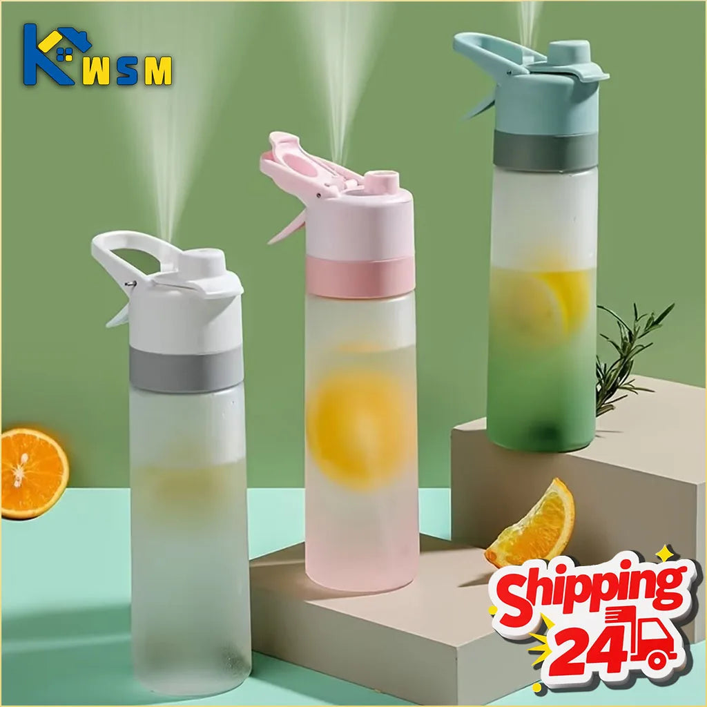 650ml Mist Spray Water Bottle with Straw – Portable Sports Hydration Bottle for Gym, Travel & Outdoor Activities